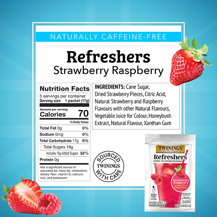rafraîchissants à la fraise et à la framboise - 5ct
